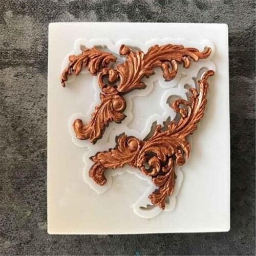 Frame Baroque Scroll Relief Silicone Mold DIY Relief Cake Border Fondant Cake Decorating Tools Candy Chocolate Clay Molds