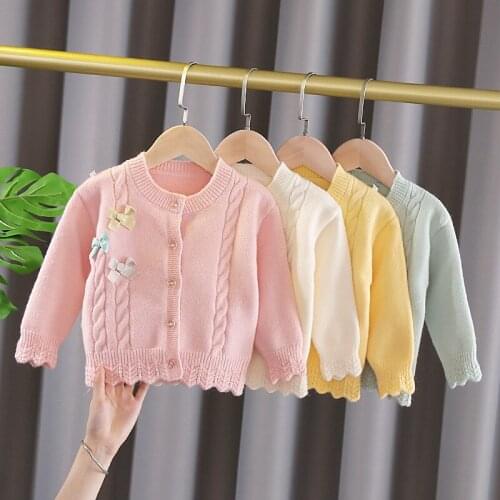 Baby Girls Sweater Cardigan Jacket Spring and Autumn Cotton Childrens Knit Sweater Toddler Oversized Sweater Cardigan Sweater