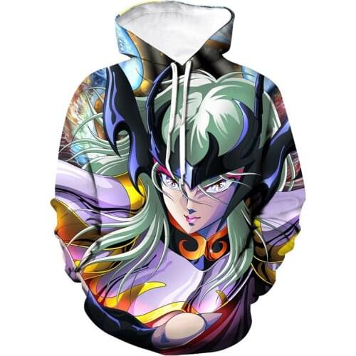 2021 Trendy Men Women Hoodies Anime Saint Seiya 3D Print Hooded Sweatshirt Fashion Cosplay Hoodie Hip Hop Pullover Tops Clothing