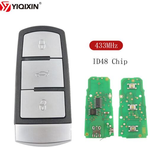 YIQIXIN Remote Car Key 3 Button Keyless Entry Smart Key For VW Volkswagen Magotan 3 Passat B6 3C B7 3C0 959 752 BA ID48 Chip