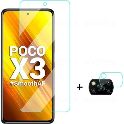 2in1 Full Tempered Glass For Xiaomi Poco F3 F1 F2 X3 Pro NFC Camera Lens Screen Protector On For Mi 10i 10T 10 Pro Lite Glass