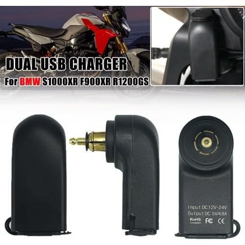 Motorcycle Dual USB Charger Power Adapter Cigarette Lighter Plug Socket For BMW S1000XR F900R R1250GS R1200GS F850GS R1150RT
