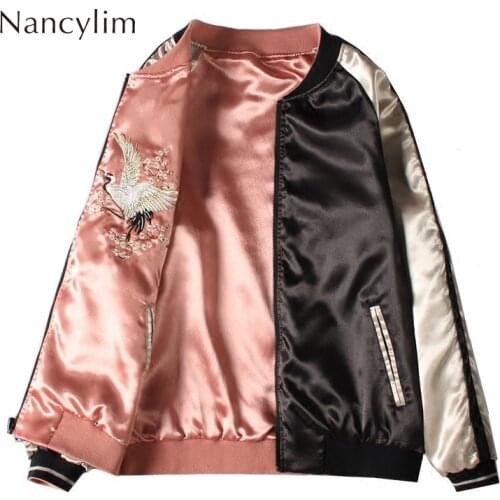 Ins Super Hot on Both Sides Wearing Embroidery Baseball Coat Women 2019 Spring New Loose Korean Short Jacket Harajuku Jackets