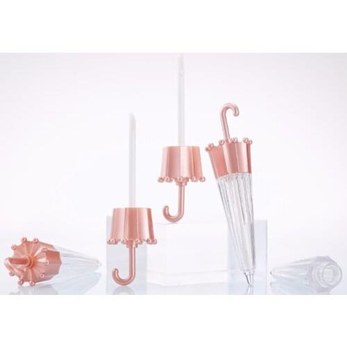 1/5pcs 5.5ml Creative Umbrella Shaped Empty Lip Gloss Tube Lip Glaze Containers Refillable Cosmetic Bottle DIY Vials Rose Golb