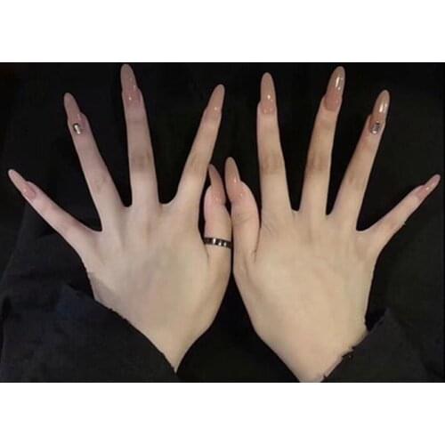 24Pcs/Set Full Cover False Nail European Design Long Ballerina Flat Tips Nail Art Manicure Pure Women False Fake Nails Tips