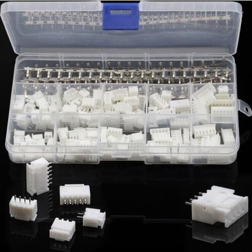 350Pcs 2-6Pin XH-2.54mm Male&Female Cable Plug Header Adapter Wire Housing Header Pin Jumper Connector Terminal Assorted Kit