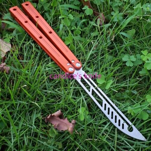 5 Colors Kraken Sea Monster Butterfly Trainer Knife D2 Blade Channel Aluminum Handle Bushing System Free-swinging Jilt EDC Knife