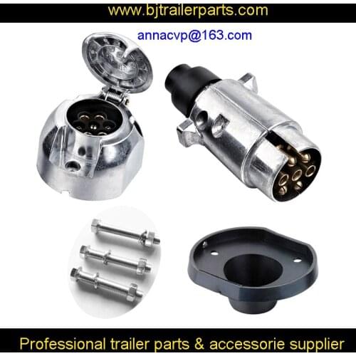 7 Pin trailer connector metal round trailer socket plug /boat/ caravan/ motorhome/ car/ auto/ truck/ RV trailer parts