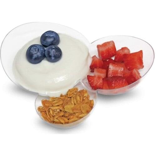 Promotion - Party Wedding Supplies, Disposable Plastic Tableware, Transparent Mini 3 Egg Shaped Dish, 10/Pack