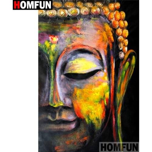 HOMFUN Full Square/Round Drill 5D DIY Diamond Painting "Religious Buddha" 3D Diamond Embroidery Cross Stitch Home Decor A18908
