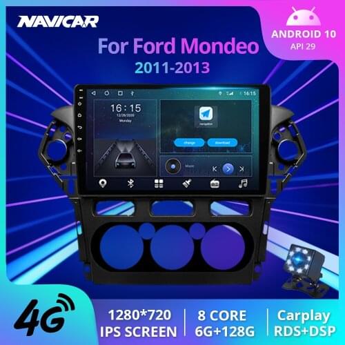 NAVICAR 2Din Android10.0 Car Radio For Ford Mondeo Wins 2011-2013 Auto Radio GPS Navigation Stereo Receiver Bluetooth Player IGO