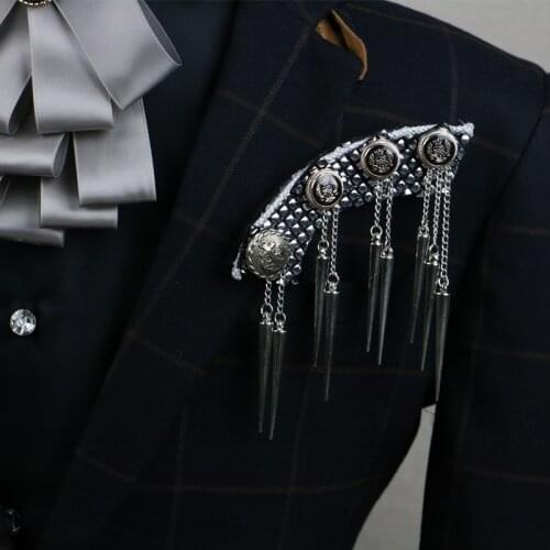 New Free Shipping FASHION male MENS Retro personality bullet Mens Suit Coat shirt tassels brooch pin accessories Headdress