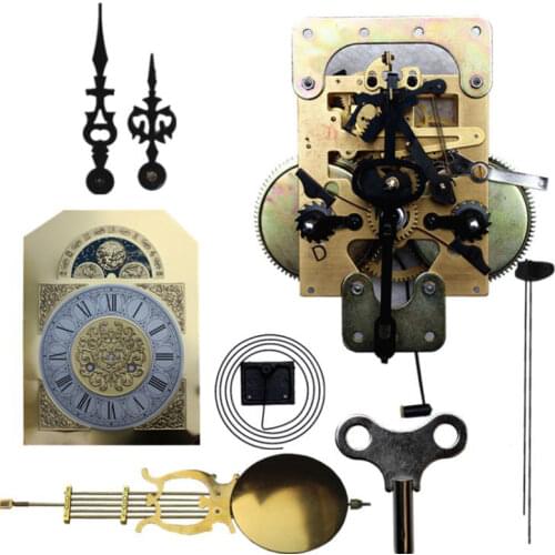 Vintage Mechanical Clock Movement Pendulum Clock Mechanism Pure Copper Movement Repair Accessories Large Wooden Pendulum Parts