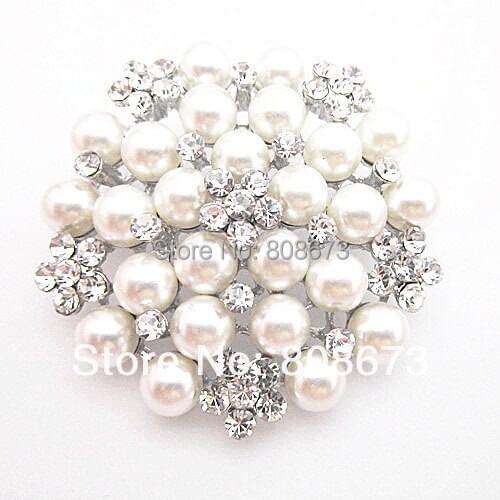 DHL FEDEX Express Free Shipping Cheap Wholesale Good Quality Faux Pearl And Crystals Floral Pin Brooch Wedding Party Brooches