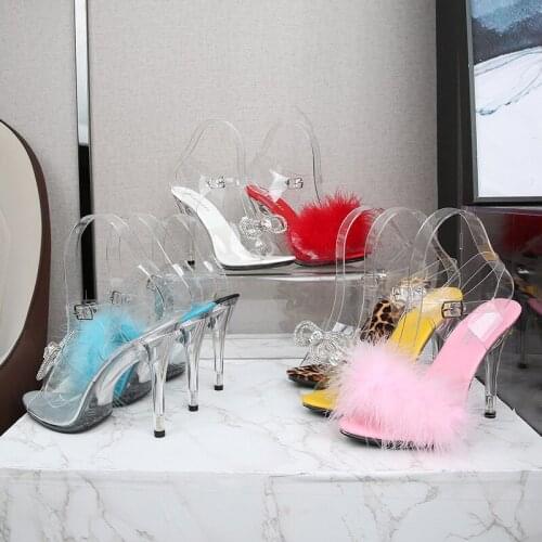 HOKSZVY Sandalias De Las Mujeres 35-43 Sexy Super High Heels 11CM High Nightclub Transparent Sandals Sexy Large Size LFD