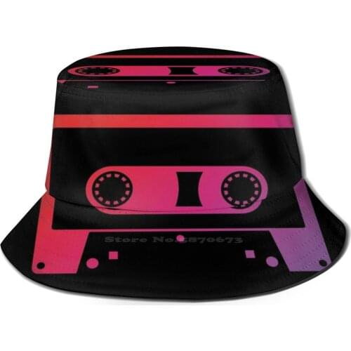 Red Cassette Tape Fishing Hunting Climbing Cap Fisherman Hats Cassette Tape O Nostalgia Retro Vector Red Purple Minimal 80S 80 S