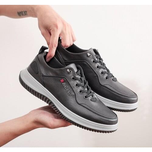 2021 Fall New Mens Shoes Business Casual Shoes Breathable Waterproof Soft Sole Dad Single Shoes Lace-up Mens Shoes