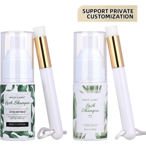 40ml Eyelash Extensions lash Shampoo Kit Glue Eye Lash Cleaning Spray pump Design No Stimulation Makeup Clean Brush