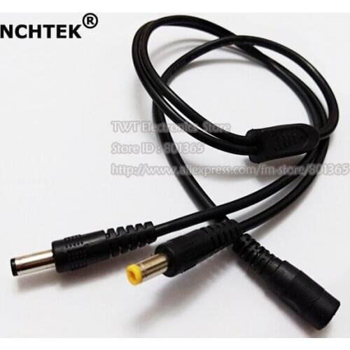NCHTEK DC 5.5x2.5mm Female To DC 5.5x2.5mm Male + DC 5.5x2.1mm Male Plug Power Splitter Adapter Cable/Free Shipping/1PC