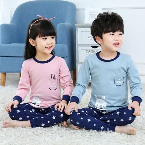 Big Boys Girls Sleepwear Kids Pajamas Children Cotton Clothing Suit Baby Rabbit Pyjamas T-shirt Pants 2pcs Infantil Pijama Sets