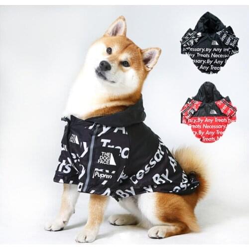Dog Clothing Windproof Dog Trench Puppy Sports Clothes Letter Waterproof French Bulldog Hoodies Dog Jacket Akita Hoodies Fashion