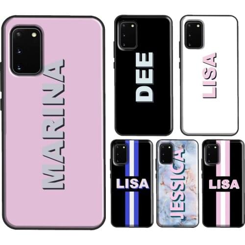 Personalised Dropshadow Text Name For Samsung Galaxy S20 FE S21 Ultra Note 20 Note 10 Plus S10e S8 S9 S10 Plus Phone Case