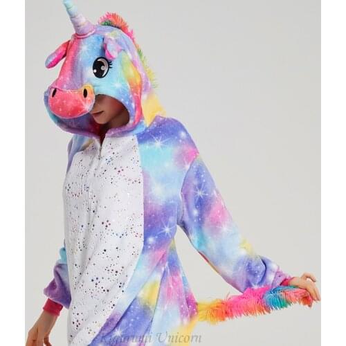 Adult Animal Pajamas Women Kigurumi Unicorn Sleepwear Onesie Pyjama Anime Cartoon Overalls Winter Nightie Cosplay One Piece