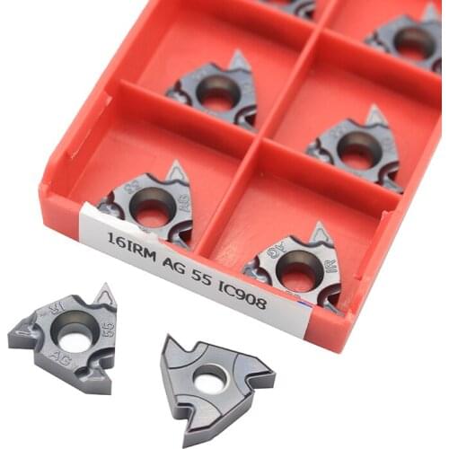 10pcs Carbide Inserts 16IRM AG 55 IC908 Plate CNC Threaded Blade Lathe Cutter Tool Turning Tools