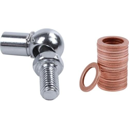 20Pcs Copper Flat Washer Ring Sealing Fitting & 2Pcs Gas Strut M6 Female Thread 16mm Ball Socket Dia Flat Bracket Mount