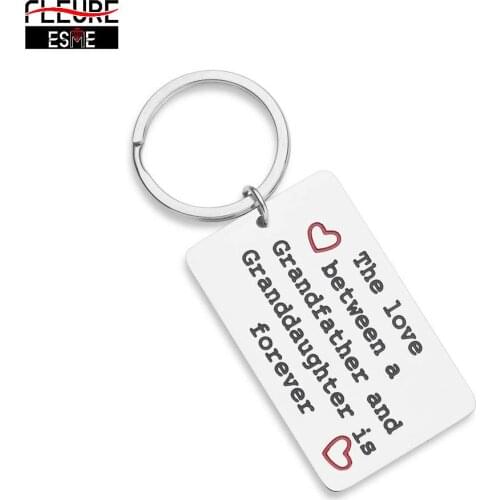 Gifts for Grandpa Birthday Keychain for Grandfather from Granddaughter for Fathers Day Gift for Grandad Grandparent Men Him