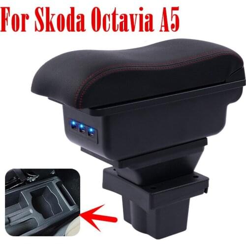 For Skoda Octavia A5 Yeti armrest box central Store content box storage interior car-styling decoration accessories parts