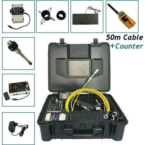 Underwater Sewer Chimney Pipe Inspection Camera waterproof with 50M Cable Meter Counter 512Hz Transmitter And Receiver