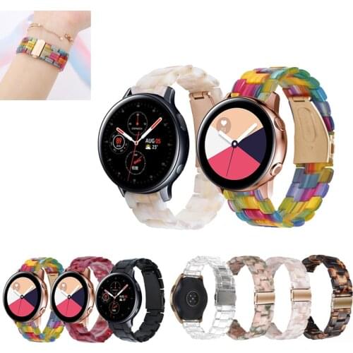 20mm 22mm Transparent Resin Strap Band for Samsung Galaxy Watch Active 2 for Watch3 41mm Gear Sport 42mm Replacement strap