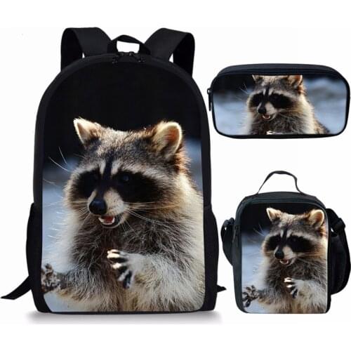 Cute Raccoon School Backpack for Boys Girls Japanese School Bags Mochila 16 inch Orthopedic Backpack Primary Child