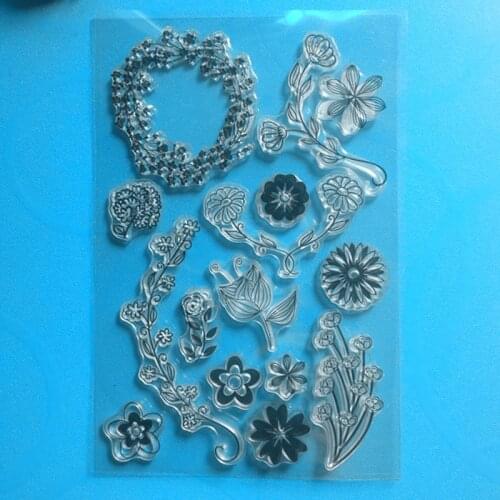 YLCS155 Flowers Silicone Clear Stamps For Scrapbooking DIY Album Paper Cards Making Decoration Embossing Rubber Stamp 11x16cm