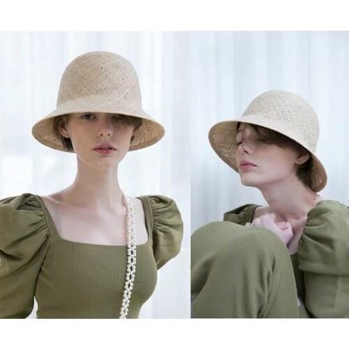 King wheat 2021 Summer Simple Casual Travel Sunscreen Women Sun Straw Hats Outdoor Fashion Hand Woven Domen New Shopping Cap