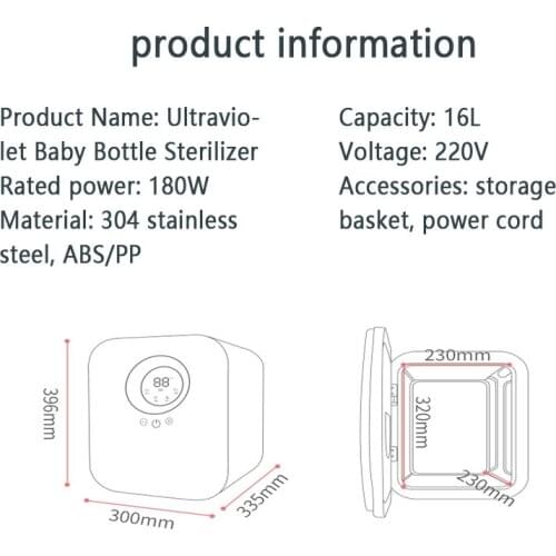 Baby Bottle Sterilizer Household Multifunctional Baby Sterilizer with Drying UV Toy Sterilizer K-XDG001