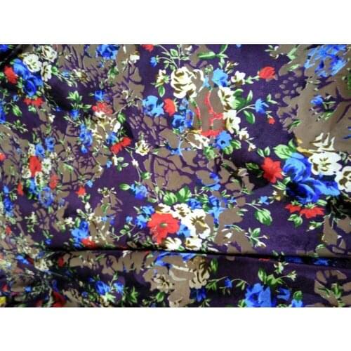 Telas silk georgette burnout silk velvet fabric Flowers Print Heavy Elastic Natural Velvet Cotton Fabric Cloth tissus coton