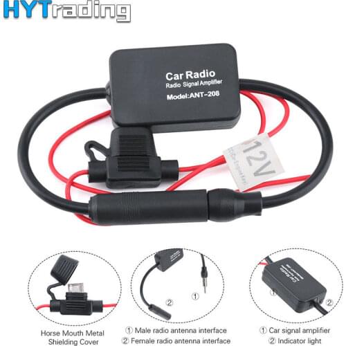 12V Universal Car FM Radio Aerial Antenna Signal Reception Amp Amplifier Booster High Quality Auto Car Replacement Parts