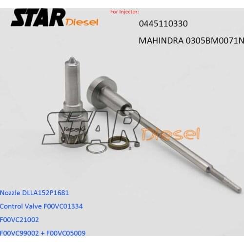Star Diesel DLLA152P1681 Diesel Injector Control Valve F00VC01334 Injection Nozzle Tip 0433172068 For MAHINDRA 0445110330