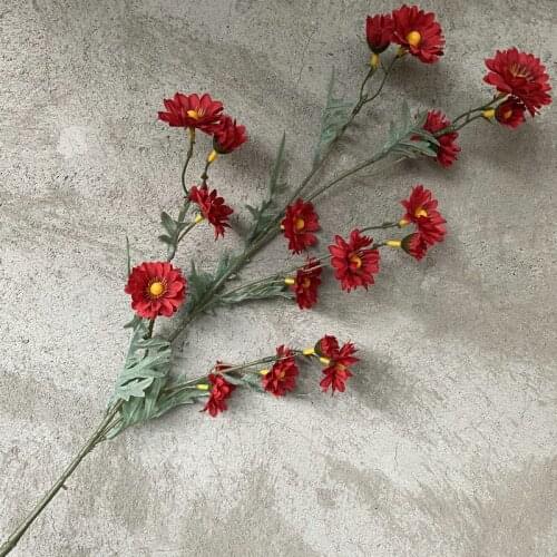 1pc 5 forks Autumn Chrysanthemum Artificial Silk Flowers DIY Home Furnishings Floral Arrangement Wedding Decoration Fake Flower