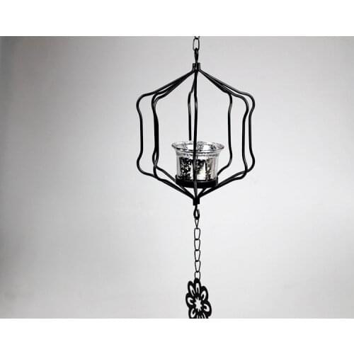 1PC Retro Pastoral Style Iron White Black Red House Romantic Lantern Tea Light Candle Holder Wedding Table House Decor MK027