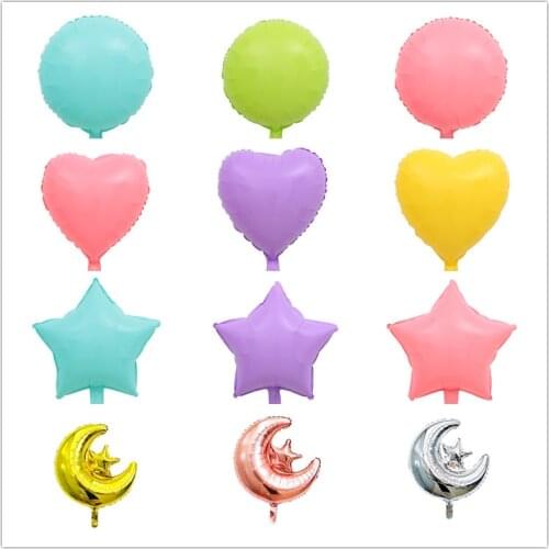 10pcs 18Inch Heart Foil Balloon Gold Big Heart Ball Birthday Red Flower Balloon Arh Party Supplies Baby Shower Foil Star Balloon