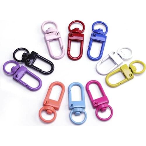 10pcs Bag Accessories Handbags Clasps Handle Metal Clasp Swivel Clips Dog Chain Collar Snap Hooks Key Rings Keychains