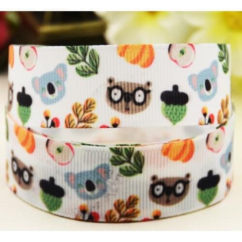 22mm 25mm 38mm 75mm Animal Cartoon printed Grosgrain Ribbon party decoration 10 Yards X-03925
