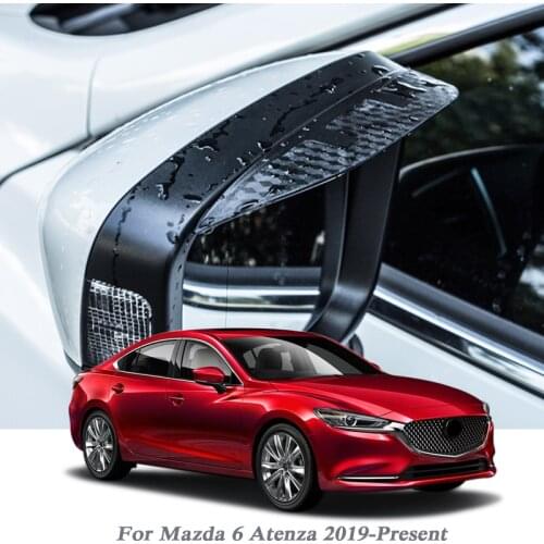 2PCSCar Styling Car Rearview Mirror Rain Eyebrow Sticker For Mazda 6 Atenza 2019-Present Carbon Fiber Protector Sticker External