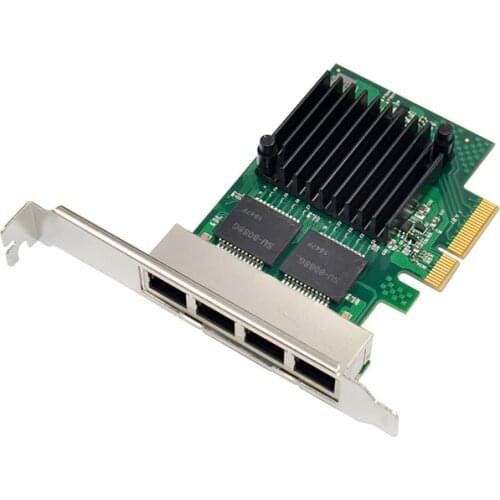 350T4 PCI-E X4 Quad Port 10/100/1000Mbps Gigabit Ethernet Network Card Server Adapter 4 Port LAN I350-T4 NIC Intel NHI350AM4
