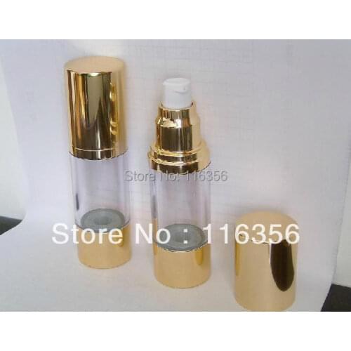 50ML Gold airless bottle or plastic lotion bottle with airless pump can used for Cosmetic Container