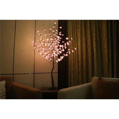 52" 160 LED Blossom Mini Rose Flower Tree Light With Base Nature Trunk Holiday New Year Wedding Luminaria Decorative Tree Ligh