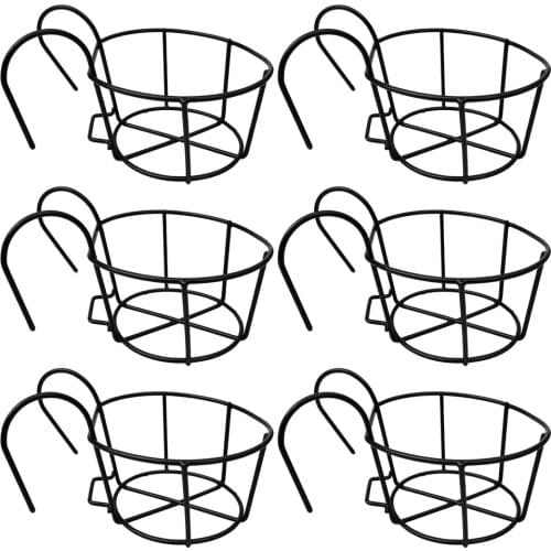 6x Metal Wire Planter For Railing Fence Balcony Garden Home Decor Flower